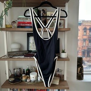 L*Space Black and White One Piece Swimsuit